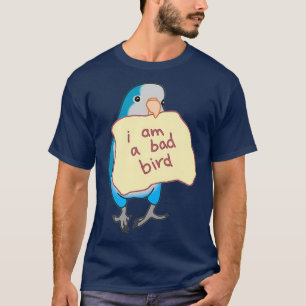 Camiseta Soy un mal pájaro Funny Blue Quaker Parrot Azul