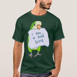 Camiseta Soy un mal pájaro gracioso Quaker Parrot Green Mon
