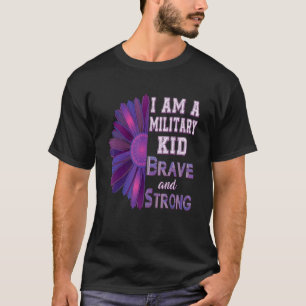 Camiseta Soy Un Muchacho Militar Valiente Y Fuerte Morado A