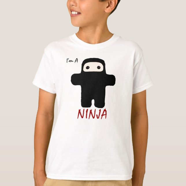 Camiseta Soy un Ninja en niños negros (Anverso)