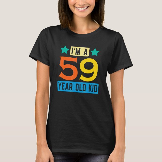 Camiseta Soy un niño de 59 años. Celebración de cumpleaños  (Anverso)