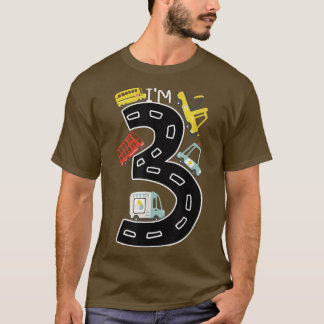 Camiseta Soy un niño de tres 3 años de cumpleaños camión de