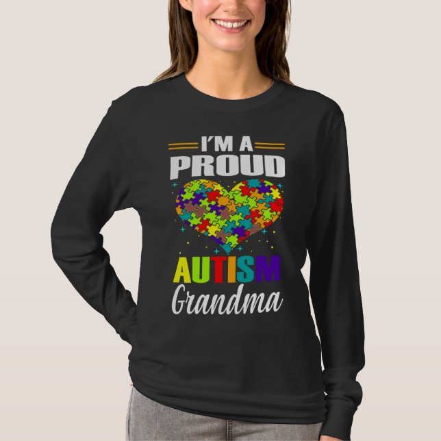 Camiseta Soy Un Orgulloso Autismo Abuela Partida De Concien (Anverso)