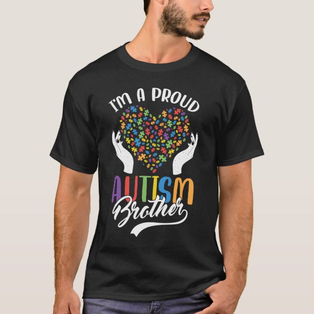 Camiseta Soy un orgulloso autismo hermano autismo puzzle He (Anverso)