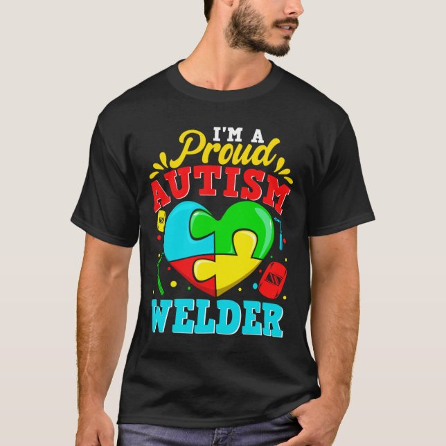 Camiseta Soy Un Orgulloso Autismo Solar Rompecabezas Corazó (Anverso)