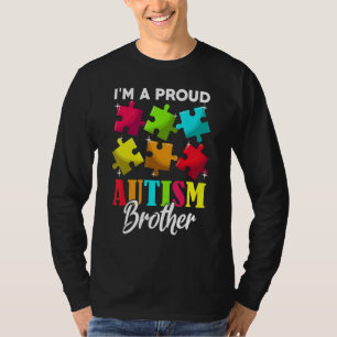 Camiseta Soy un orgulloso hermano de autismo hombres corazó