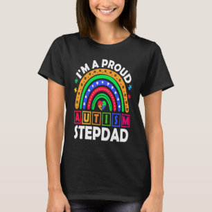 Camiseta Soy un Orgulloso Padrastro de Autismo Arcoíris Con