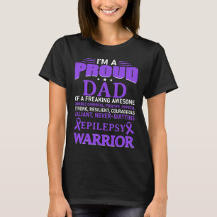 Camiseta Soy un orgulloso papá Epilepsy Awareness Purple Ri