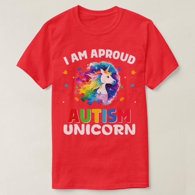 Camiseta soy un orgulloso unicornio autista (Diseño del anverso)