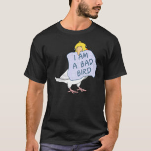 Camiseta Soy Un Pájaro Malo En Lutino Cockatiel Parrot