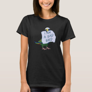 Camiseta Soy un pájaro malo I Loro Pionus con tapa blanca