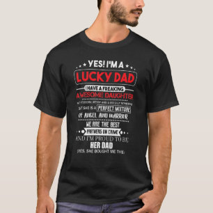 Camiseta Soy un papá afortunado, tengo una hija increíble q