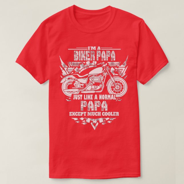 Camiseta Soy un papa ciclista - Motociclista (Diseño del anverso)