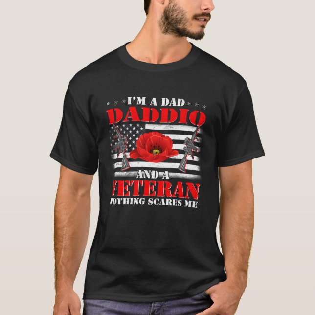 Camiseta Soy un papá Daddio y un veterano nada me asusta (Anverso)