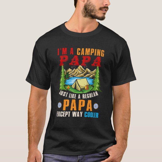 Camiseta Soy un papá de camping excepto el Día del Padre, m (Anverso)