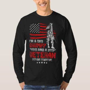 Camiseta Soy un papá malhumorado y una veterana bandera est