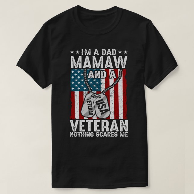 Camiseta Soy un papá MAMAW y un veterano nada me asusta (Diseño del anverso)