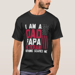 Camiseta Soy Un Papá Papa Veterano La Bandera Estadounidens