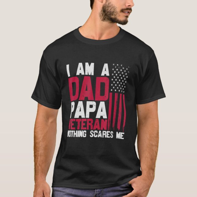 Camiseta Soy Un Papá Papa Veterano La Bandera Estadounidens (Anverso)