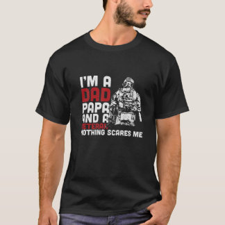 Camiseta Soy un papá papá y un veterano nada me asusta gord