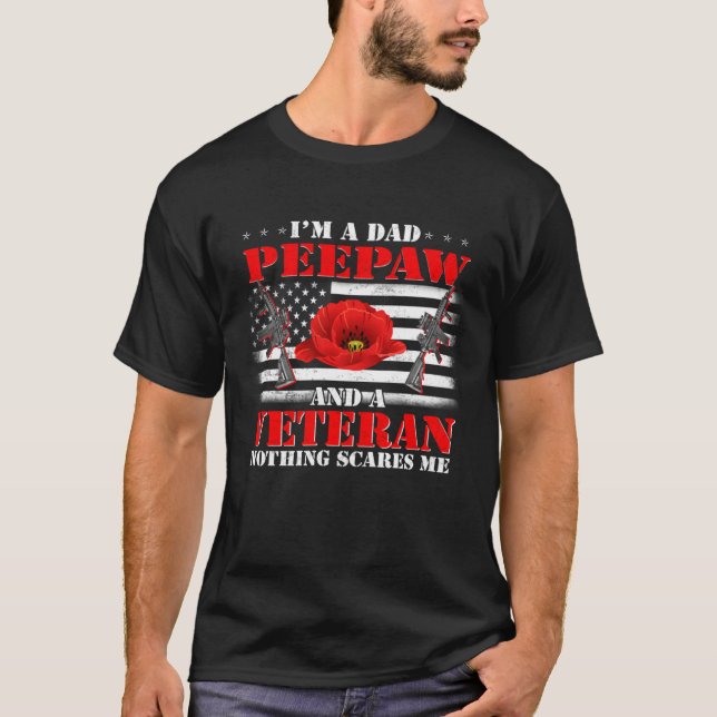 Camiseta Soy un papa peepaw y un veterano nada me asusta (Anverso)