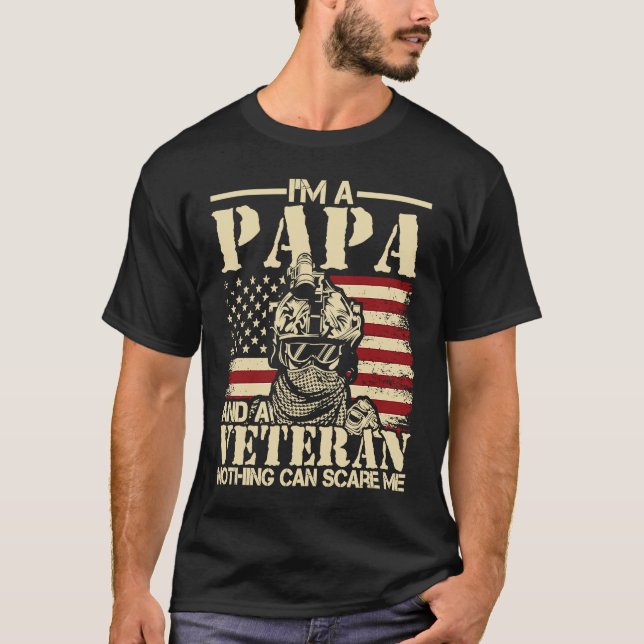 Camiseta Soy un papá y un veterano patriota estadounidense (Anverso)