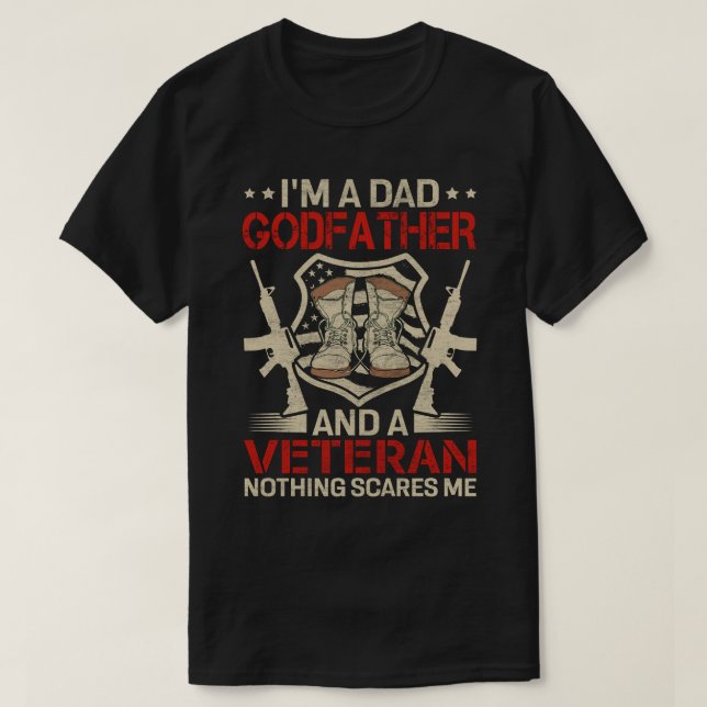 Camiseta Soy un papá y un veterano que no asusta a nada. (Diseño del anverso)