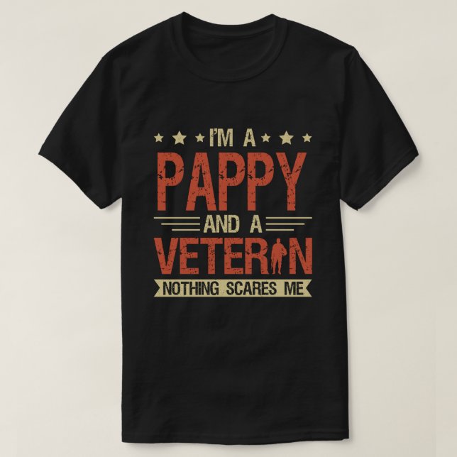 Camiseta Soy un PAPPY y un veterano nada me asusta (Diseño del anverso)