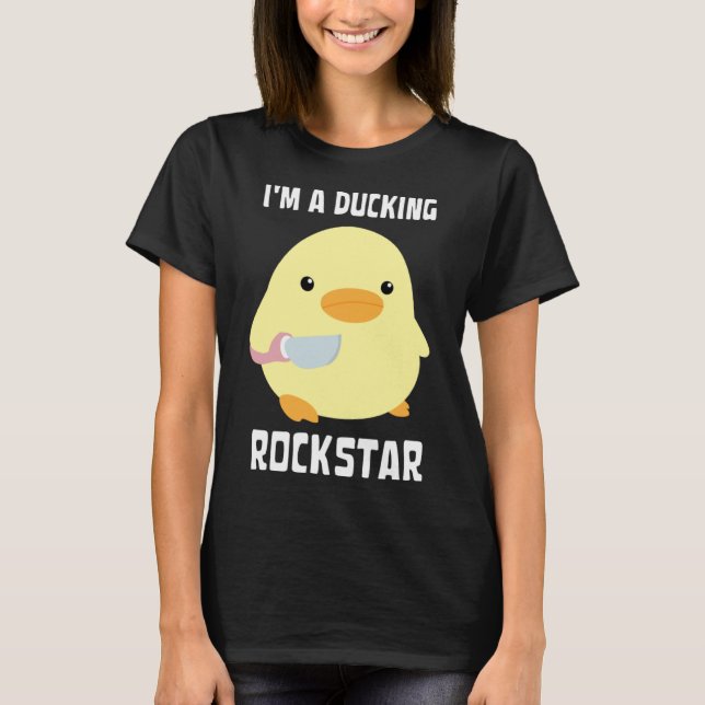 Camiseta Soy un Pato Rockstar Con Meme De Knife (Anverso)