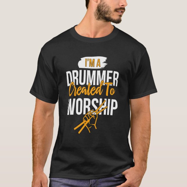 Camiseta Soy un percusionista creado para venerar la fe cri (Anverso)