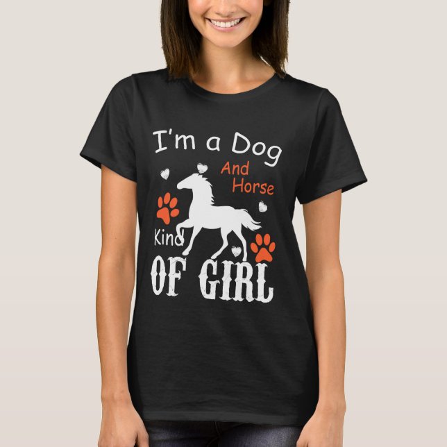 Camiseta Soy un perro y una especie de caballo de Chica con (Anverso)