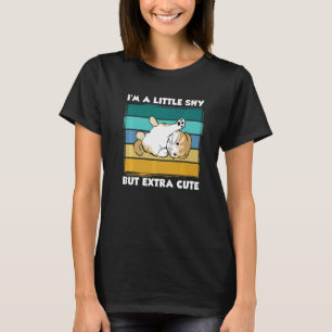Camiseta Soy un poco tímido pero extra lindo gato retro Ani