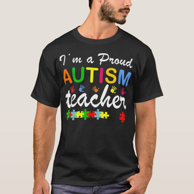Camiseta Soy un profesor orgulloso de autismo, profesor de  (Anverso)