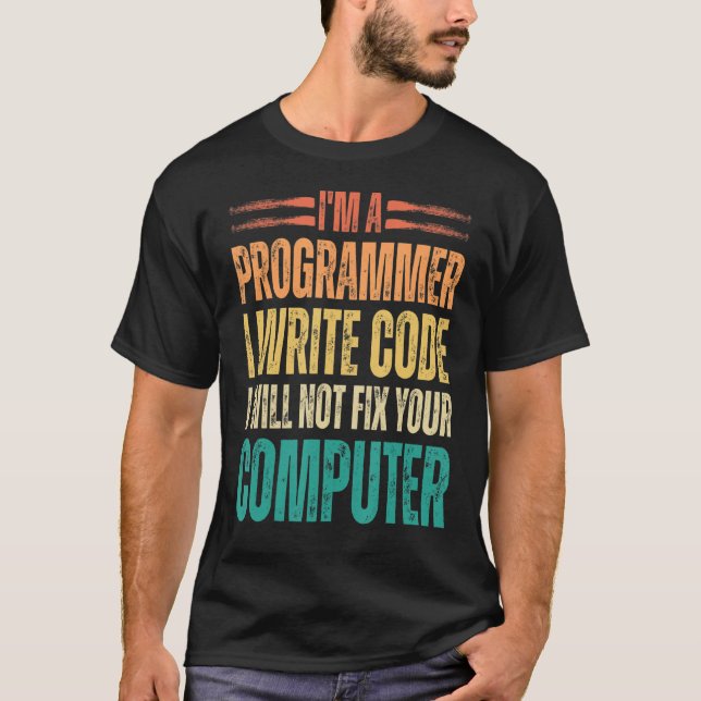 Camiseta Soy un programador escribo código binario gracioso (Anverso)