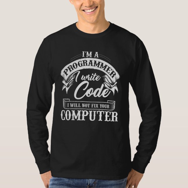 Camiseta Soy un programador escribo código divertida Tee de (Anverso)