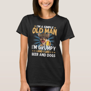 Camiseta Soy un simple anciano como Cerveza y Perros Chihua