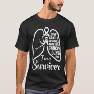 Camiseta Soy un sobreviviente de cáncer de pulmón blanco