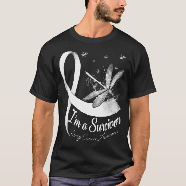 Camiseta Soy un sobreviviente de cáncer de pulmón con libél (Anverso)