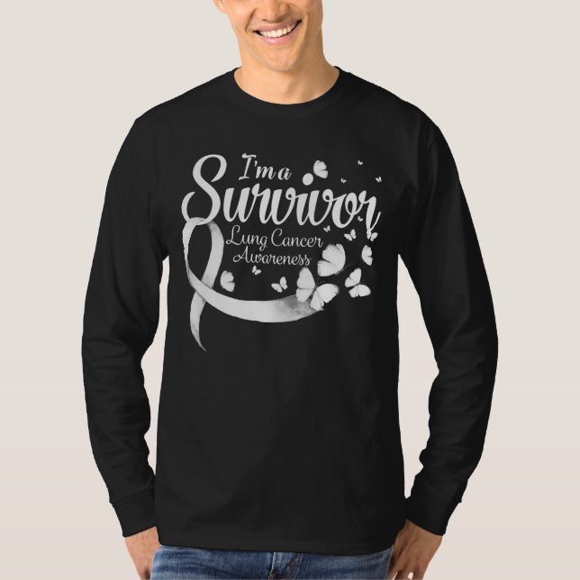 Camiseta Soy un sobreviviente de cáncer de pulmón Concienci (Anverso)