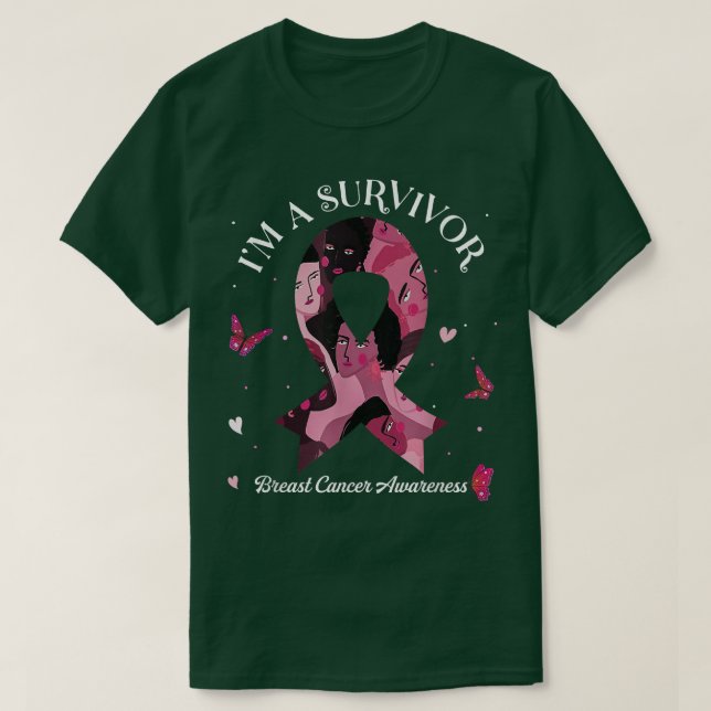 Camiseta Soy un sobreviviente de la Cinta Rosa para la Conc (Diseño del anverso)