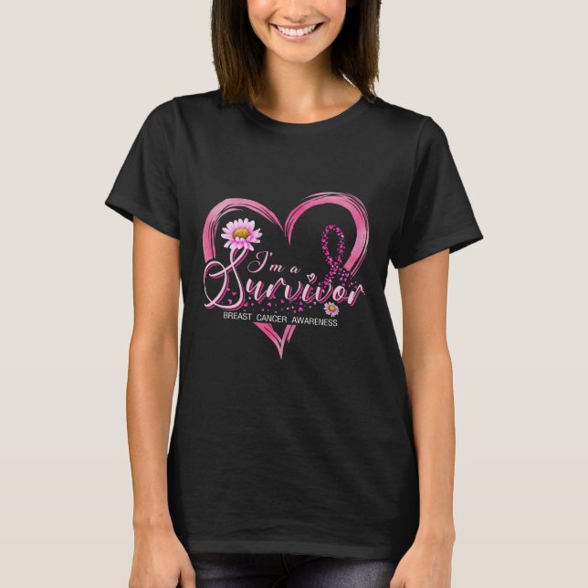 Camiseta Soy un sobreviviente de la Cinta Rosa para la Conc (Anverso)