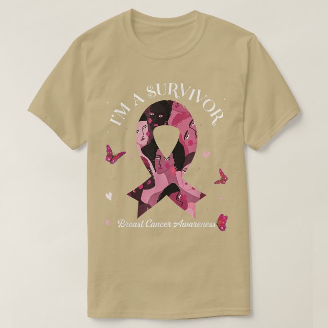 Camiseta Soy un sobreviviente de la Cinta Rosa para la Conc (Diseño del anverso)