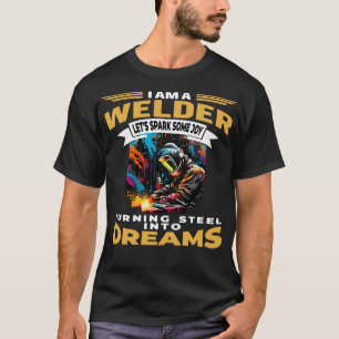 Camiseta Soy un soldador que convierte el acero en sueños q
