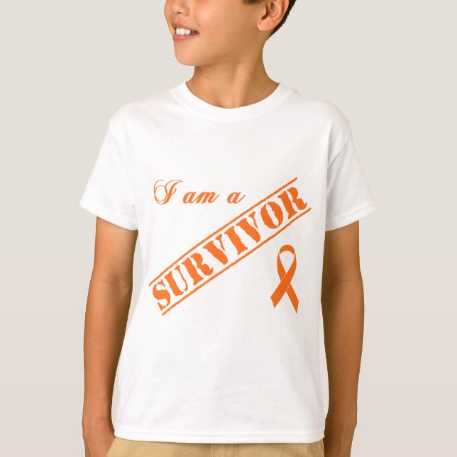 Camiseta Soy un superviviente - cinta anaranjada (Anverso)