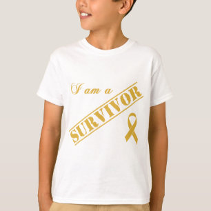 Camiseta Soy un superviviente - cinta del oro del cáncer d