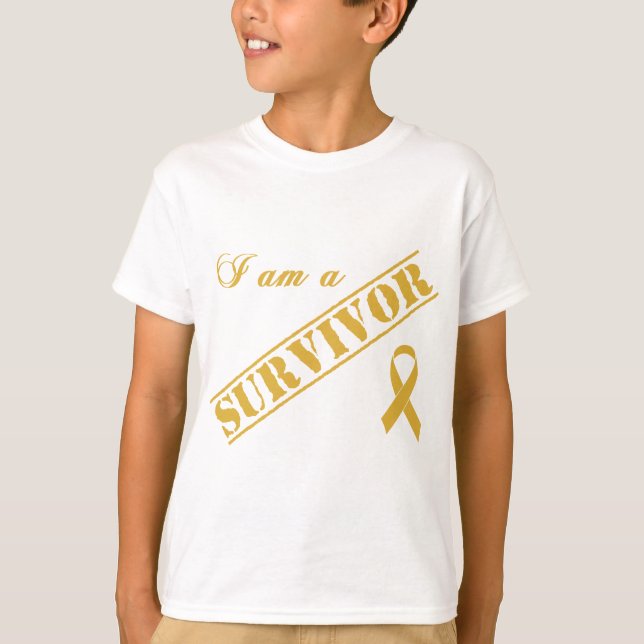 Camiseta Soy un superviviente - cinta del oro del cáncer de (Anverso)
