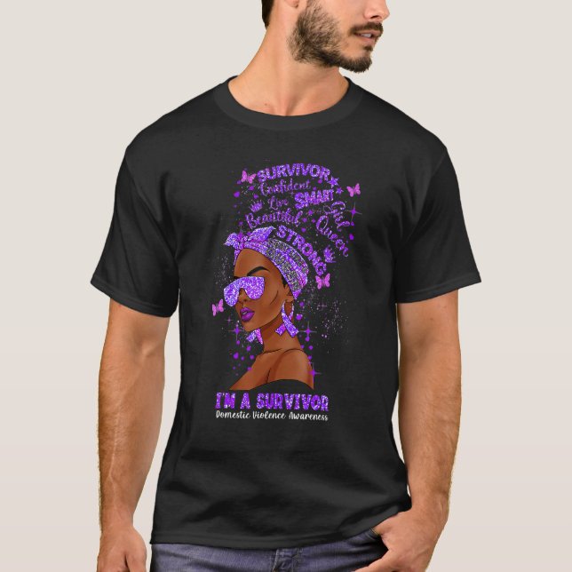 Camiseta Soy un superviviente de la violencia doméstica Con (Anverso)