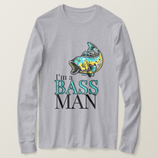 Camiseta Soy un tema de pesca divertida de BASS MAN (Anverso del diseño)
