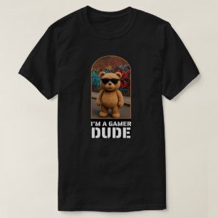 Camiseta Soy un tipo gamer, arte de oso de peluche genial