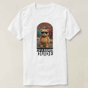 Camiseta Soy un tipo gamer, arte de oso de peluche genial